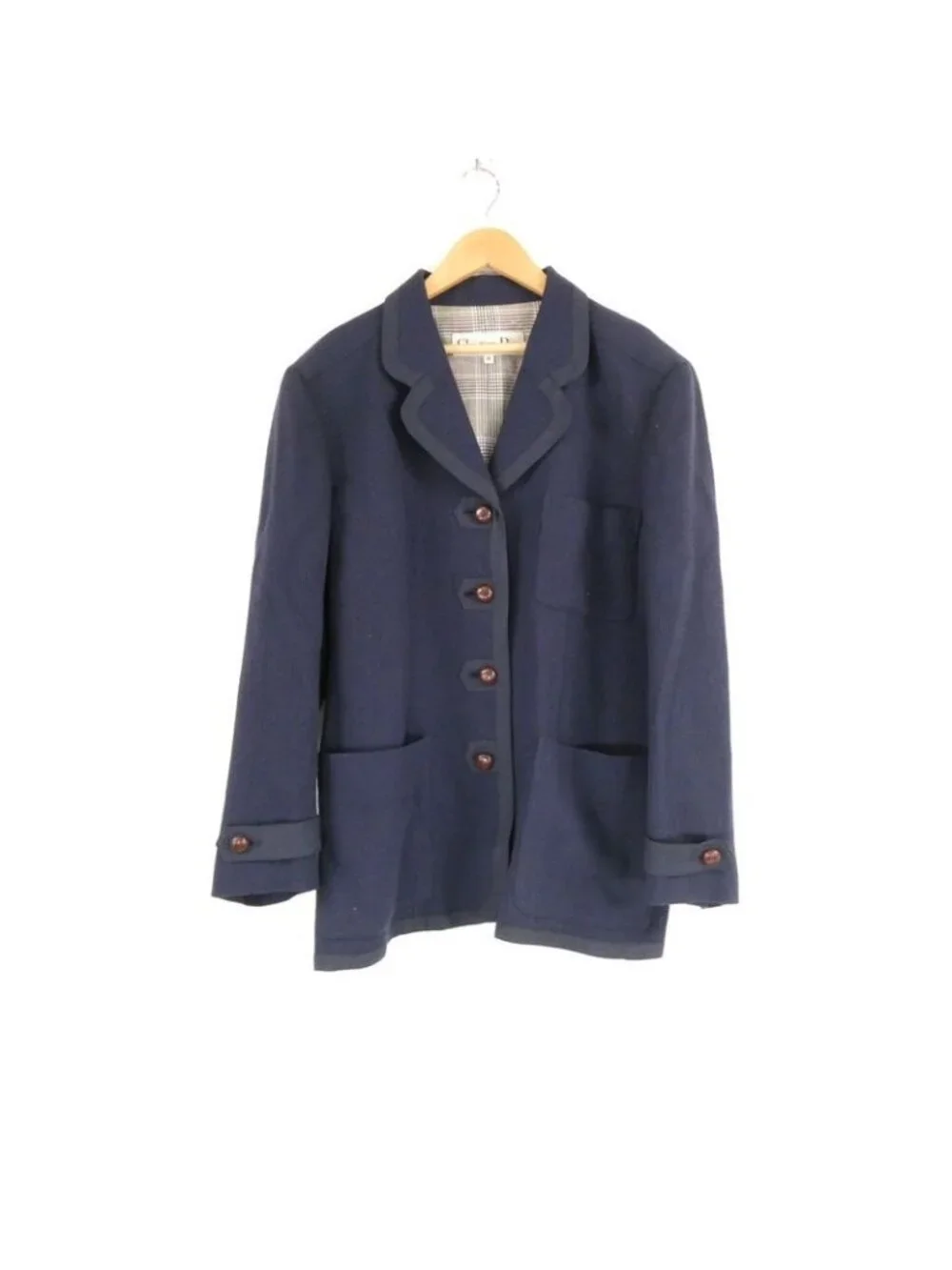 Dior Sports Jacket M Wool Walnut Button Check Lining